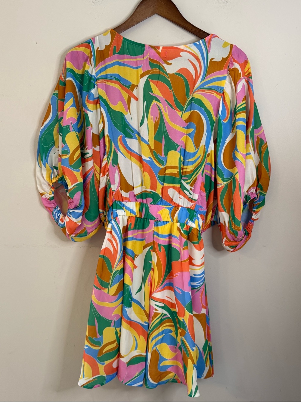 Flying Tomato preppy pastel romper retro 70s abstract floral LG - Picture 3 of 15